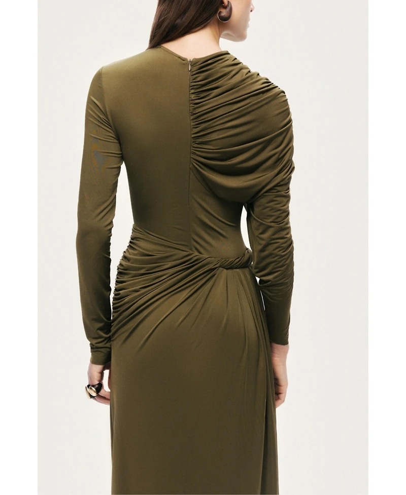Nocturne Women's Draped Long Sleeve Maxi Dress