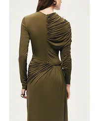 Nocturne Women's Draped Long Sleeve Maxi Dress