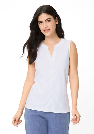 Olsen Women's Embroidered Sleeveless Shell