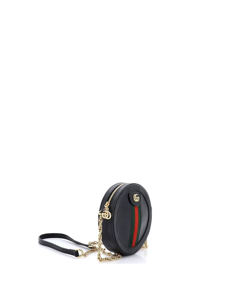 Pre-Owned Gucci Mini Ophidia Round Shoulder Bag Leather