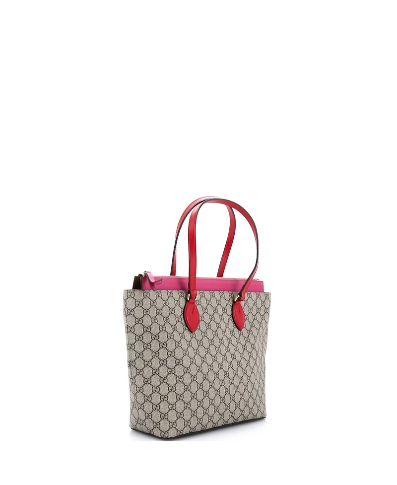 Pre-Owned Gucci Medium Linea A Zip Tote Gg Coated Canvas and Leather