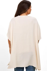 Pinkblush Maternity Cream Crochet Trim Rustic Cover Up