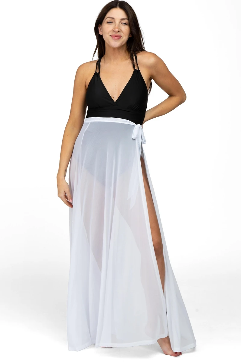 Pinkblush Maternity White Mesh Wrap Cover Up