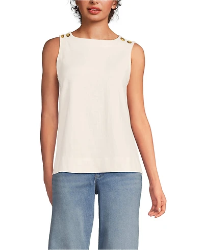 Lands' End Women's Mariner Button Shoulder Tank