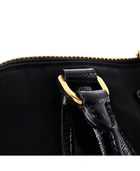 Pre-Owned Prada Medium Promenade Bag Tessuto and Vernice Saffiano Leather