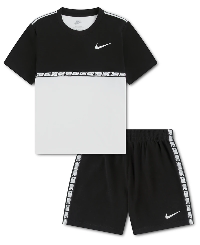Nike Boys' 4-7 Color-blocked T-Shirt and Shorts, 2-Piece Set