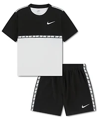 Nike Boys' 4-7 Color-blocked T-Shirt and Shorts, 2-Piece Set