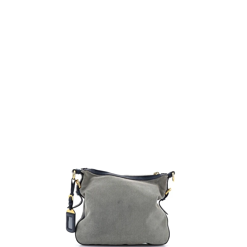Pre-Owned Prada Small Logo Messenger Bag Canvas with Leather