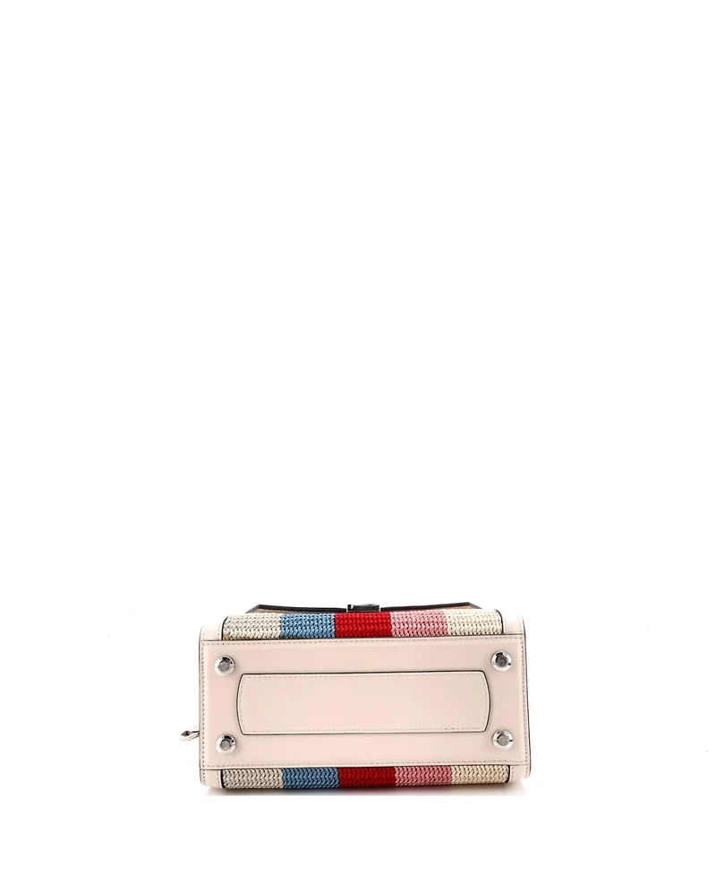 Pre-Owned Salvatore Ferragamo Medium Boxyz Top Handle Bag Leather with Strpe Cord