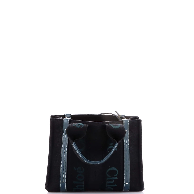 Pre-Owned Chloe Woody Tote Canvas with Leather