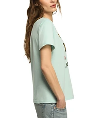 Lucky Brand Women's Embellished Butterfly Print Boyfriend T-Shirt