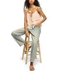 Lucky Brand Women's Lace Trimmed Flutter Tank Top