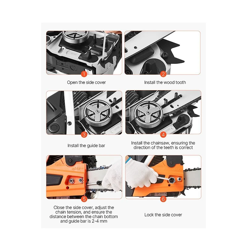Sugift 52cubic centimeters 18 inches Gas Chainsaw with 2.55HP Engine for Tree Cutting