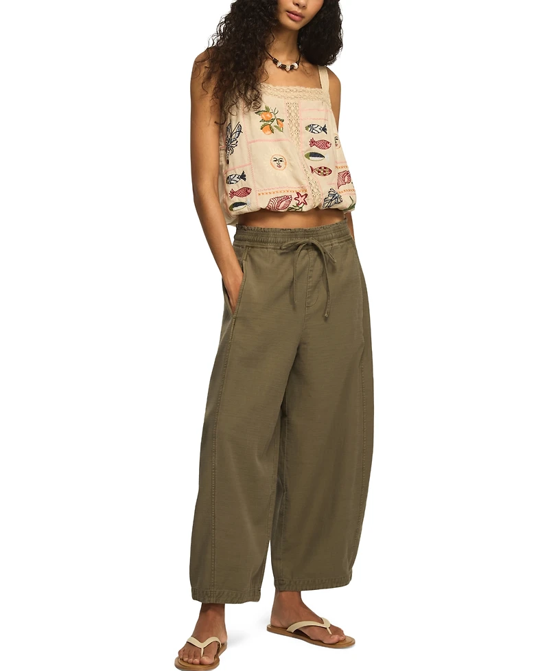 Lucky Brand Women's Drawstring Balloon Mid-Rise Pants