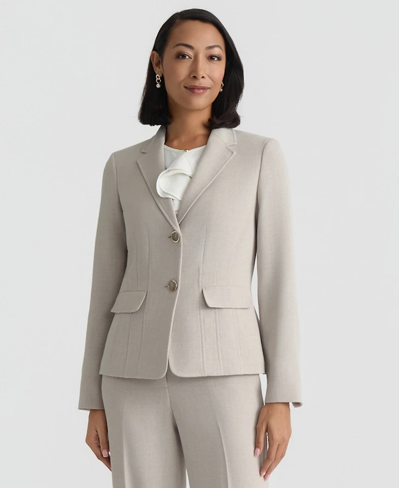 Kasper Women's Notched-Collar Two-Button Jacket, Regular & Petite