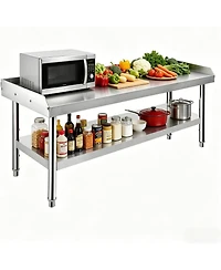 Xo 48" x 28" Stainless Steel Work Table, Adjustable Legs, 660 lb Capacity Prep Table with Bottom Shelf for Kitchen and Home