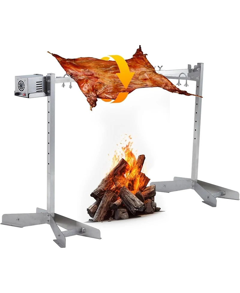 Xo 46" Stainless Steel Electric Rotisserie Grill, 132 lb Capacity Pig Lamb Charcoal Roaster for Camping