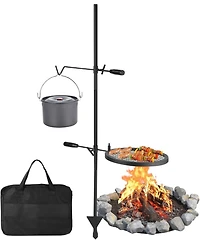Xo Campfire Grill Grate, 13.4" x 13.4", Heavy Duty Steel Open Fire Grill Stand for Camping Bbq