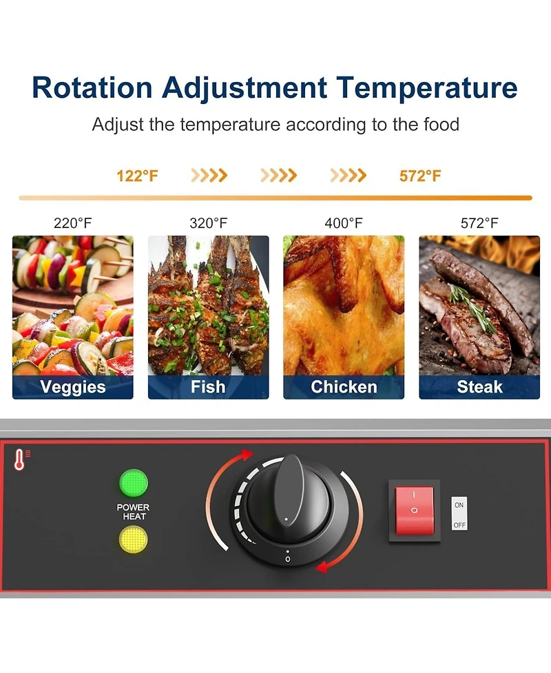 Xo 1800W Smokeless Electric Grill, Indoor Outdoor Portable Griddle, Adjustable Temp Bbq Grill for Home Camping