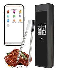 Xo Dual Probe Wireless Meat Thermometer, Bluetooth 5.3, Led Display, Usb-c for Grill Smoker Oven
