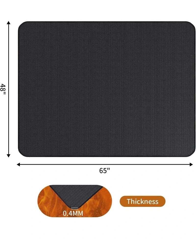 Xo 65" x 48" Under Grill Mat, Fireproof Waterproof Bbq Deck Protector for Patio