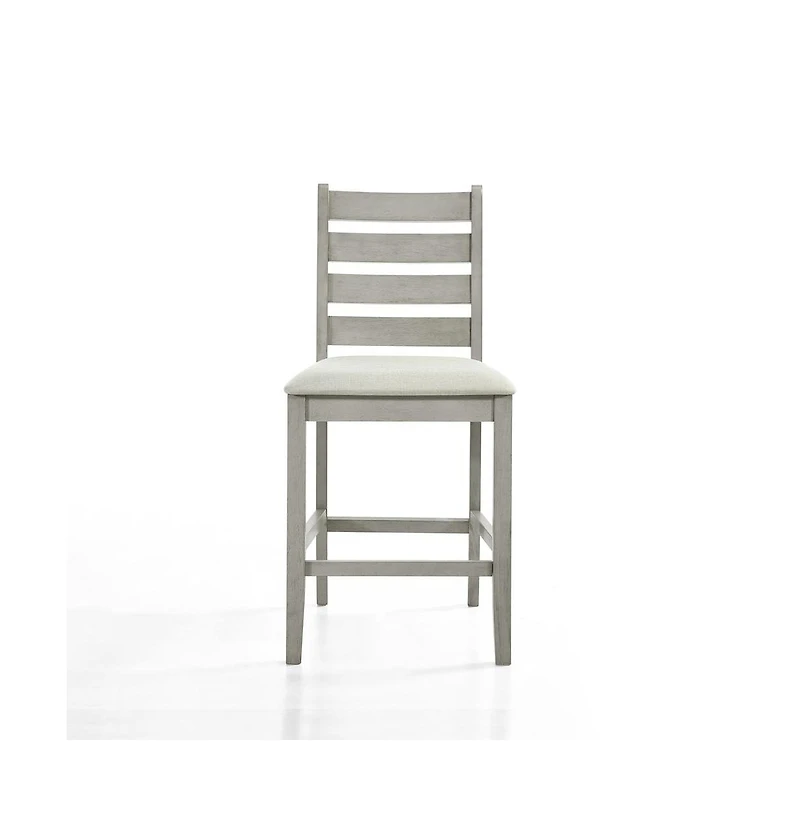 New Classic Furniture Pascal Wood Counter Chair in Driftwood Set of 2