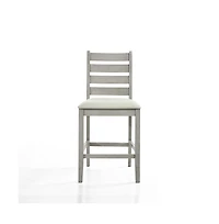 New Classic Furniture Pascal Wood Counter Chair in Driftwood Set of 2
