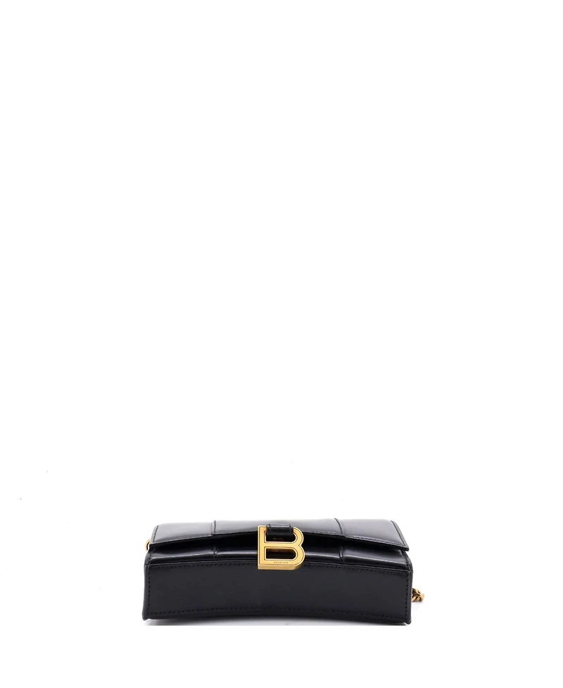 Pre-Owned Balenciaga Hourglass Chain Wallet Leather