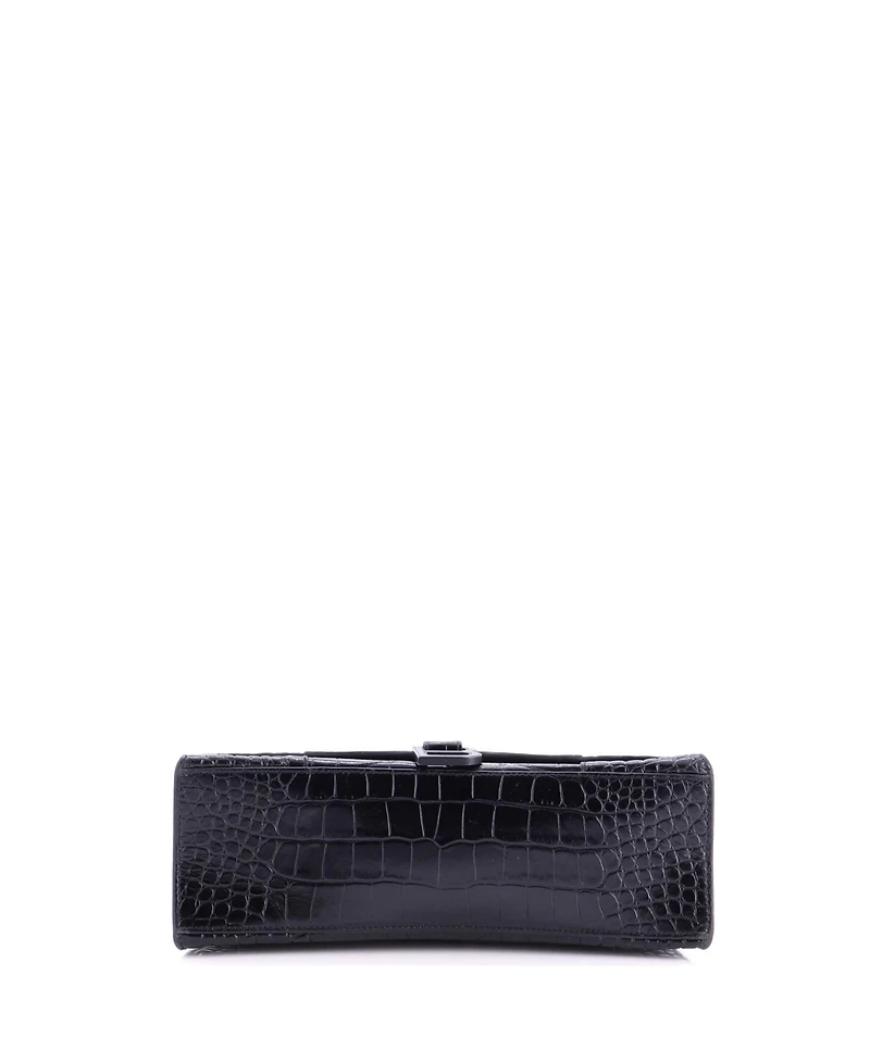 Pre-Owned Balenciaga Medium Hourglass Top Handle Bag Embossed Leather