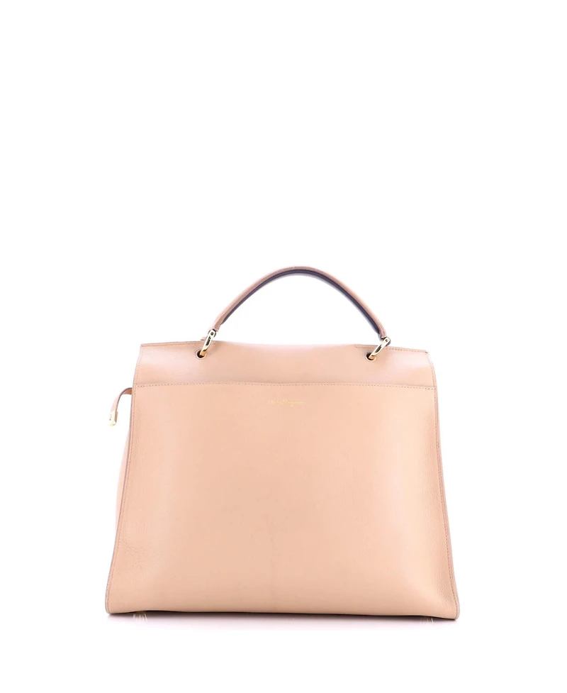 Pre-Owned Salvatore Ferragamo Large Jet Set Top Handle Bag Leather