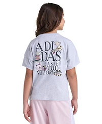 adidas Girls' 7-16 Short-Sleeve Heather Drop Shoulder T-Shirt