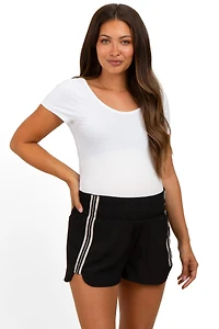 Pinkblush Maternity Black Stripe Detail Active Shorts