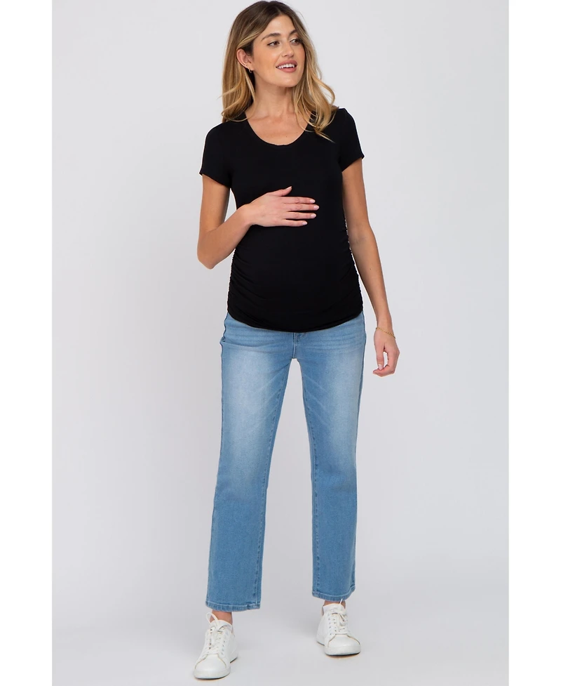 Pinkblush Maternity Dark Mauve Basic Short Sleeve Fitted Top