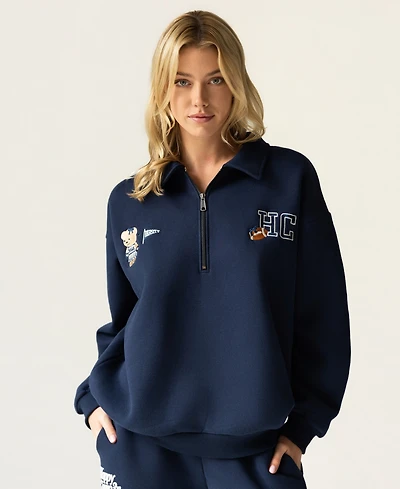 The Happy Camp3r Women's Quarter-Zip Varsity Sweatshirt