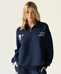 The Happy Camp3r Women's Quarter-Zip Varsity Sweatshirt