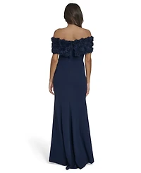 Eliza J Women's Off-The-Shoulder Side-Ruched Gown