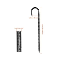 Sugift 16 Pack 16 in Rebar Stakes J Hook Galvanized Steel Ground Anchors