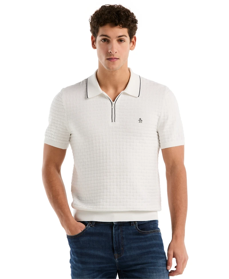 Original Penguin Men's Links Stitch Slim-Fit Polo Sweater