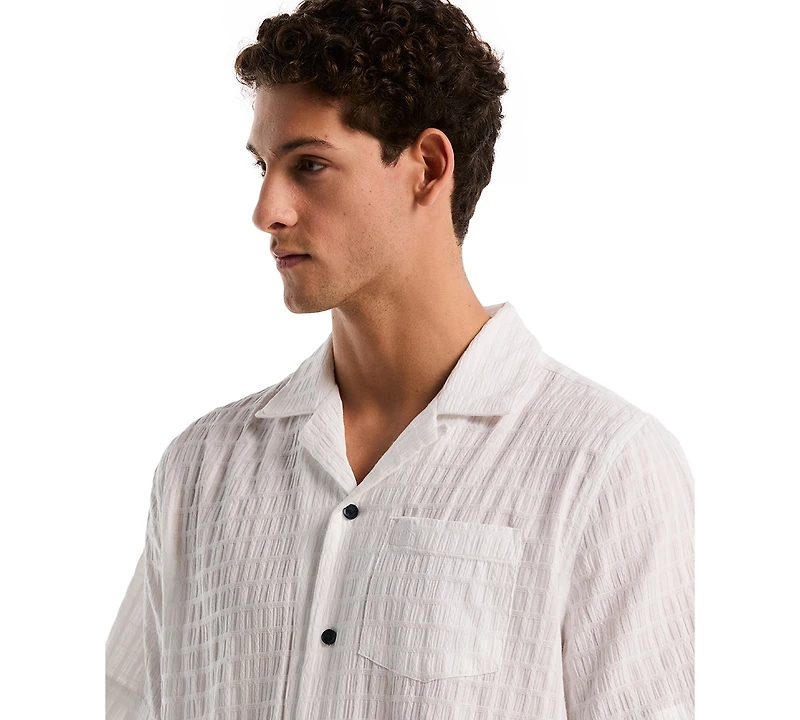 Original Penguin Men's Seersucker Camp Shirt