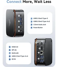 Kamrui P1 Mini Pc Windows 11 Pro Amd Ryzen 4300U 16GB Ram 512GB Ssd, Dual 4K, Ethernet/WiFi/Bt Business/Office/Home