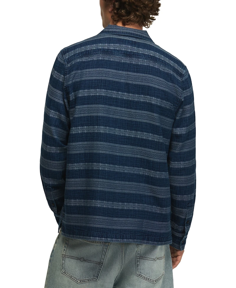 Lucky Brand Men's Long-Sleeve Indigo Pattern Shirt