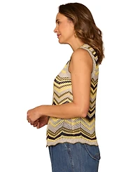 Democracy Women's Round Neck Chevron Tank Sweater