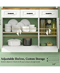 Clihome 70.75" Pantry Storage Cabinet - Kitchen Cupboard with 6 Cabinets 3 Drawers Adjustable Shelves