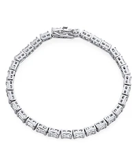 Bling Jewelry Fancy Alternating Bars and 20CTW Princess Cut Cubic Zirconia Tennis Bracelet Silver Plated 7 Inch