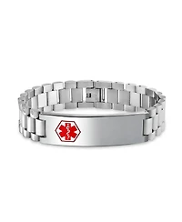 Bling Jewelry Men's Medical Identification Blank Medical Id Bracelet Panther Link Stainless Steel 8 Inch