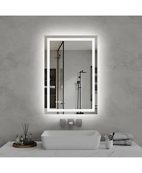 Rainsken 24"36" Led Bathroom Mirror, Anti-fog Vanity Mirror with Front-Lit and Back-Lit, Stepless Dimmable, Shatter-Proof Make Up Mirror