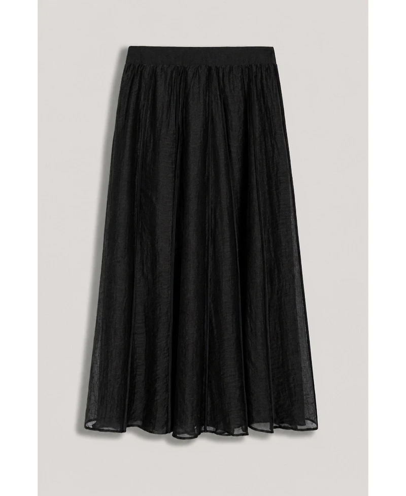 Nocturne Women's Sheer Pleated Midi Skirt