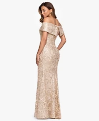 Xscape Petite Off-The-Shoulder Sheath Ball Gown