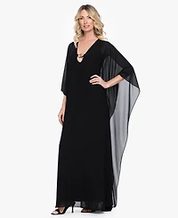 Betsy & Adam Women's V-Neck Long Kaftan Dress