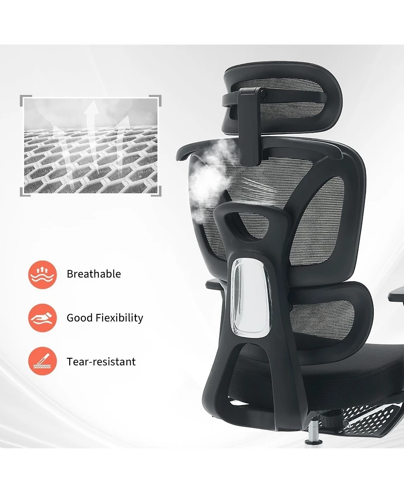 gaomon Ergonomic Office Chair,Computer Desk Chair Comfy with Adjustable Padded Headrest,Comfortable Lumbar Support and 3D Armrest Gaming Chairs